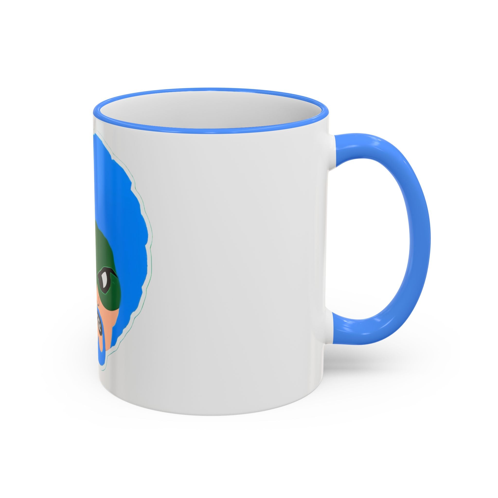 Green Wave Man Ceramic Accent Rim & Handle Coffee Cup (11oz/15oz)