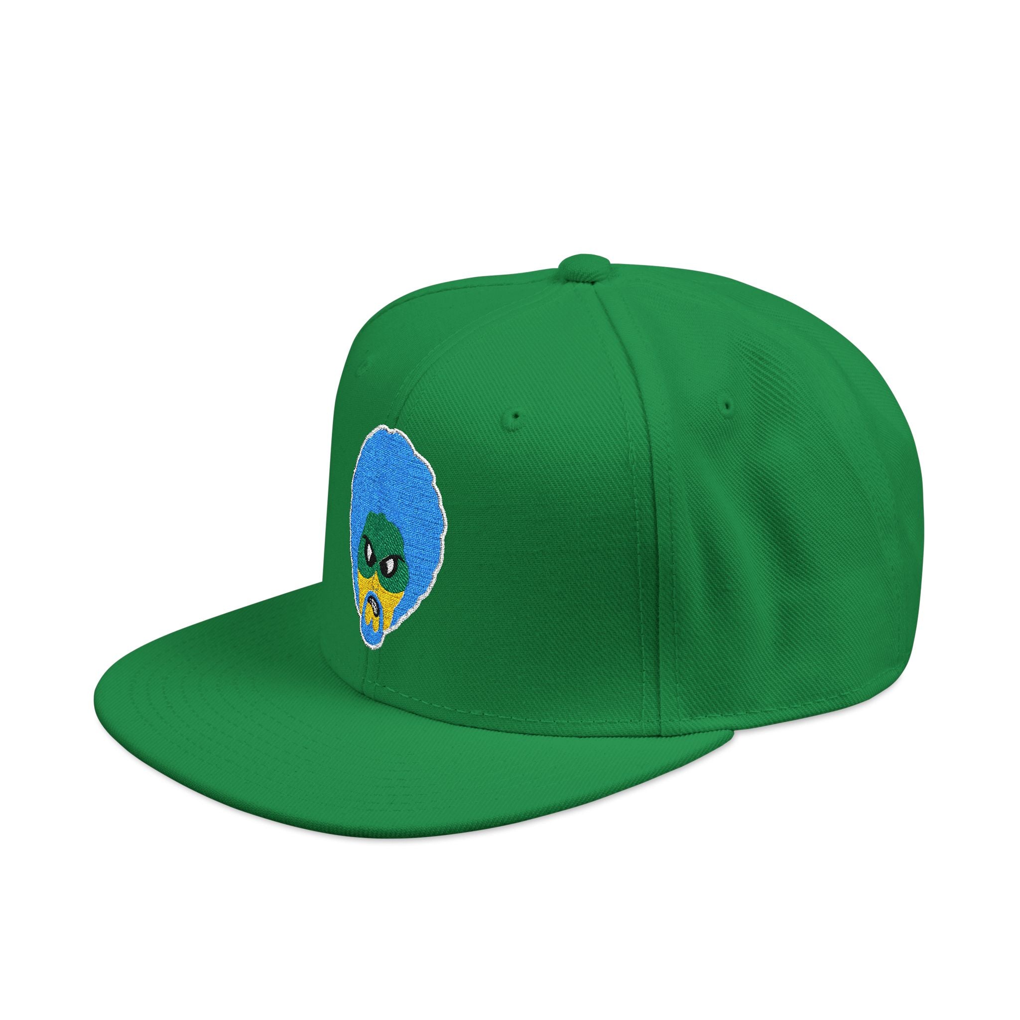 Green Wave Man Flat Bill Hat