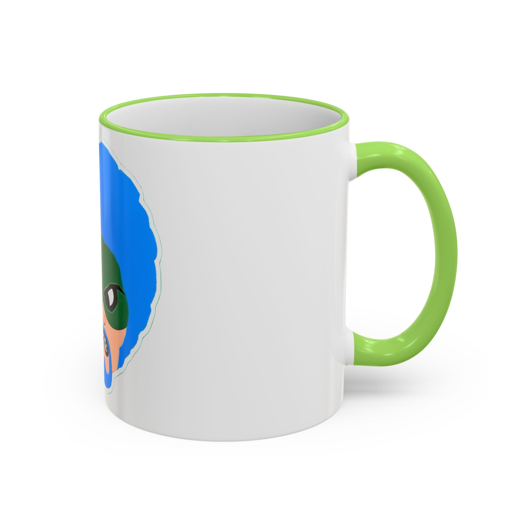 Green Wave Man Ceramic Accent Rim & Handle Coffee Cup (11oz/15oz)