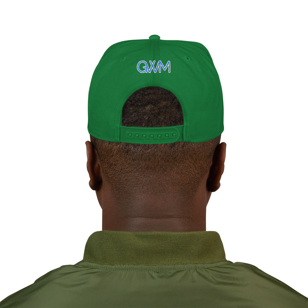 Green Wave Man Flat Bill Hat