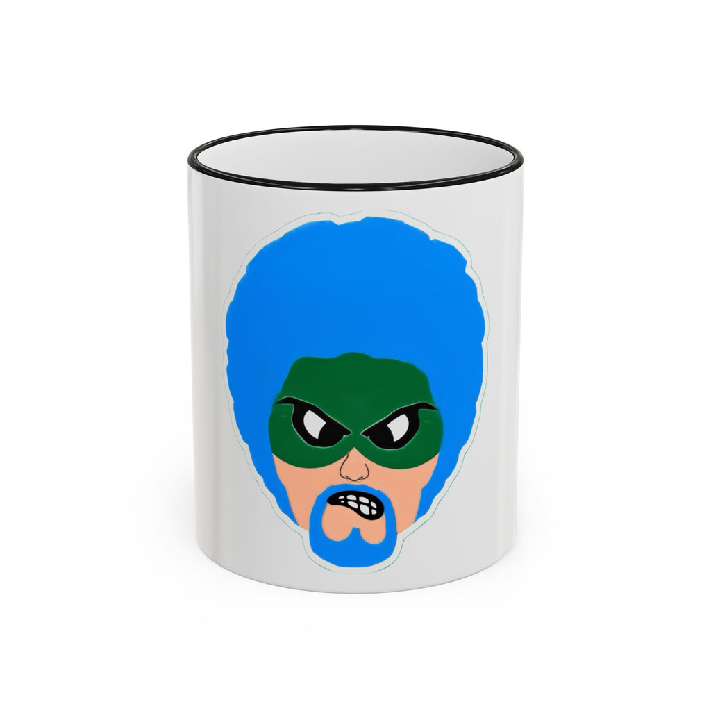 Green Wave Man Ceramic Accent Rim & Handle Coffee Cup (11oz/15oz)