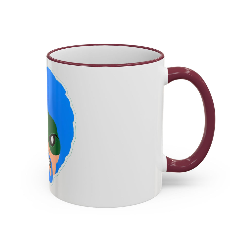 Green Wave Man Ceramic Accent Rim & Handle Coffee Cup (11oz/15oz)