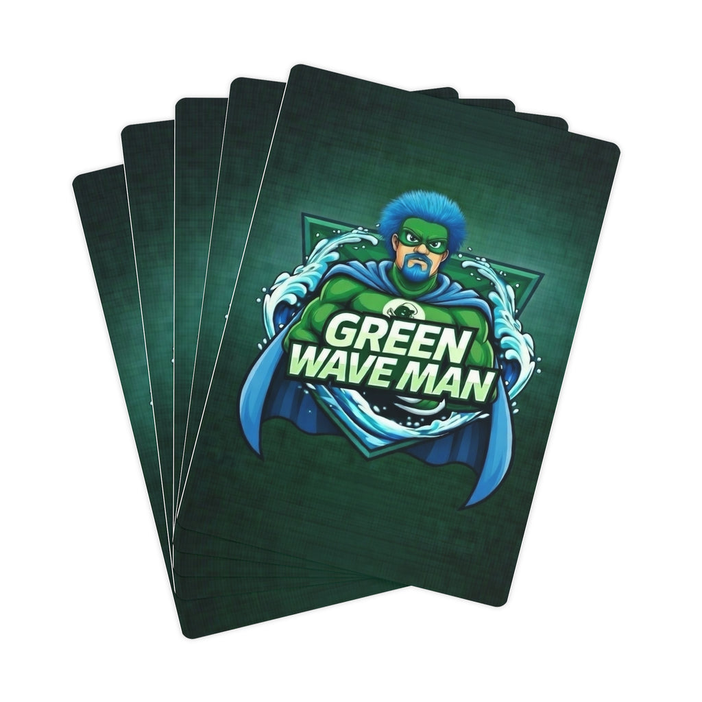Green Wave Man Poker Cards