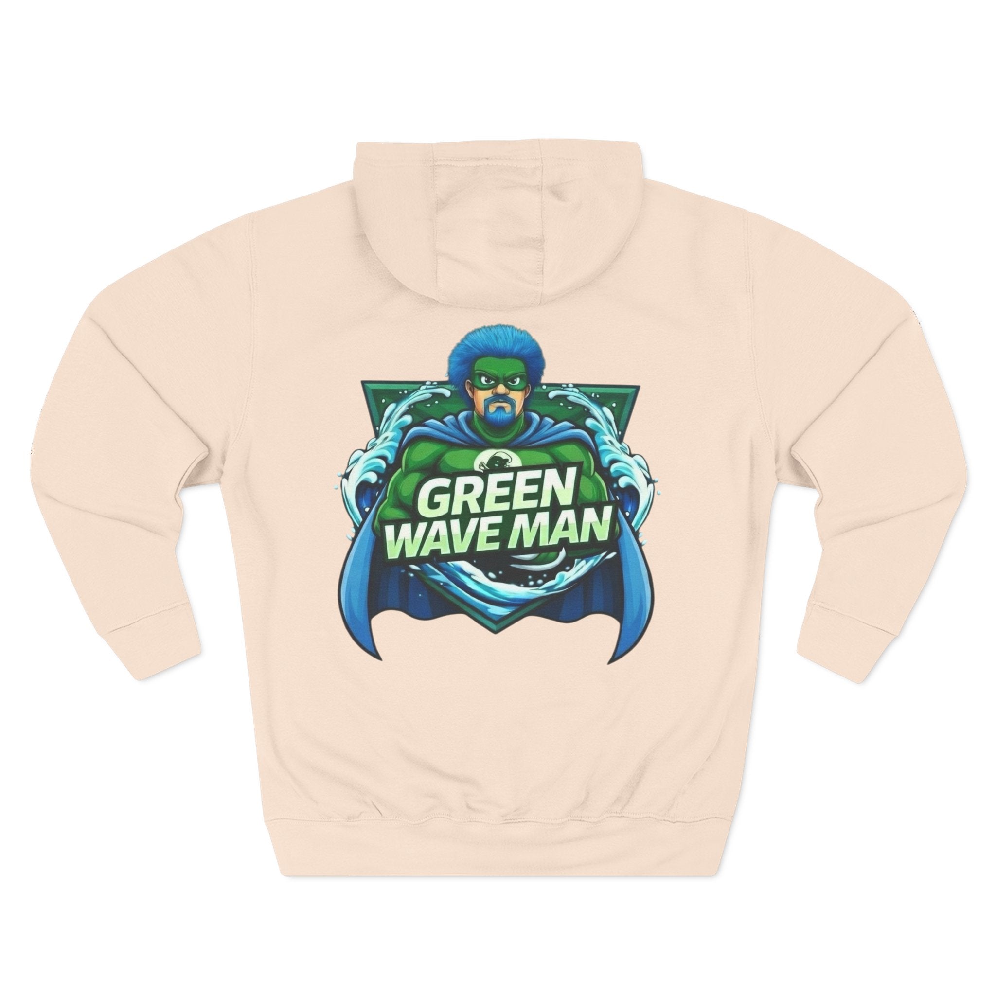 Green Wave Man Hoodie — Superhero Graphic Pullover