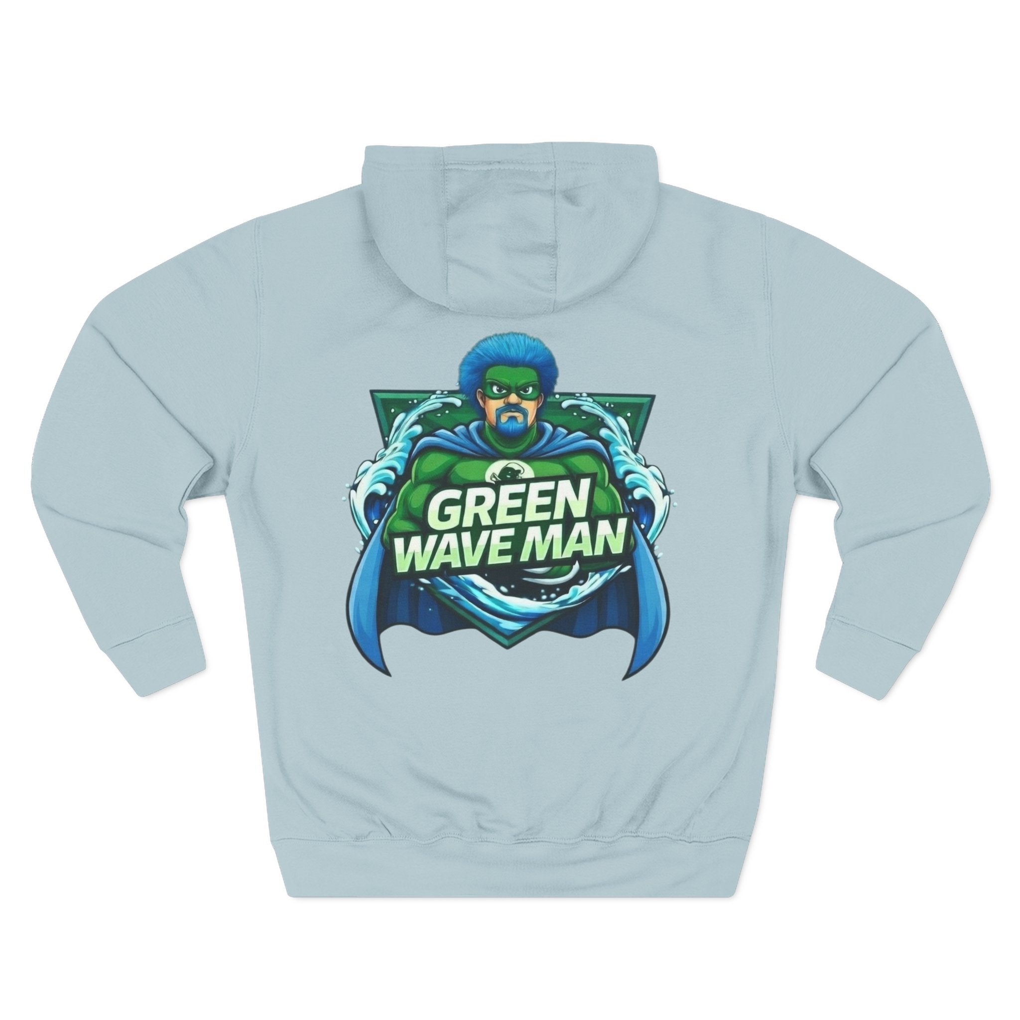 Green Wave Man Hoodie — Superhero Graphic Pullover