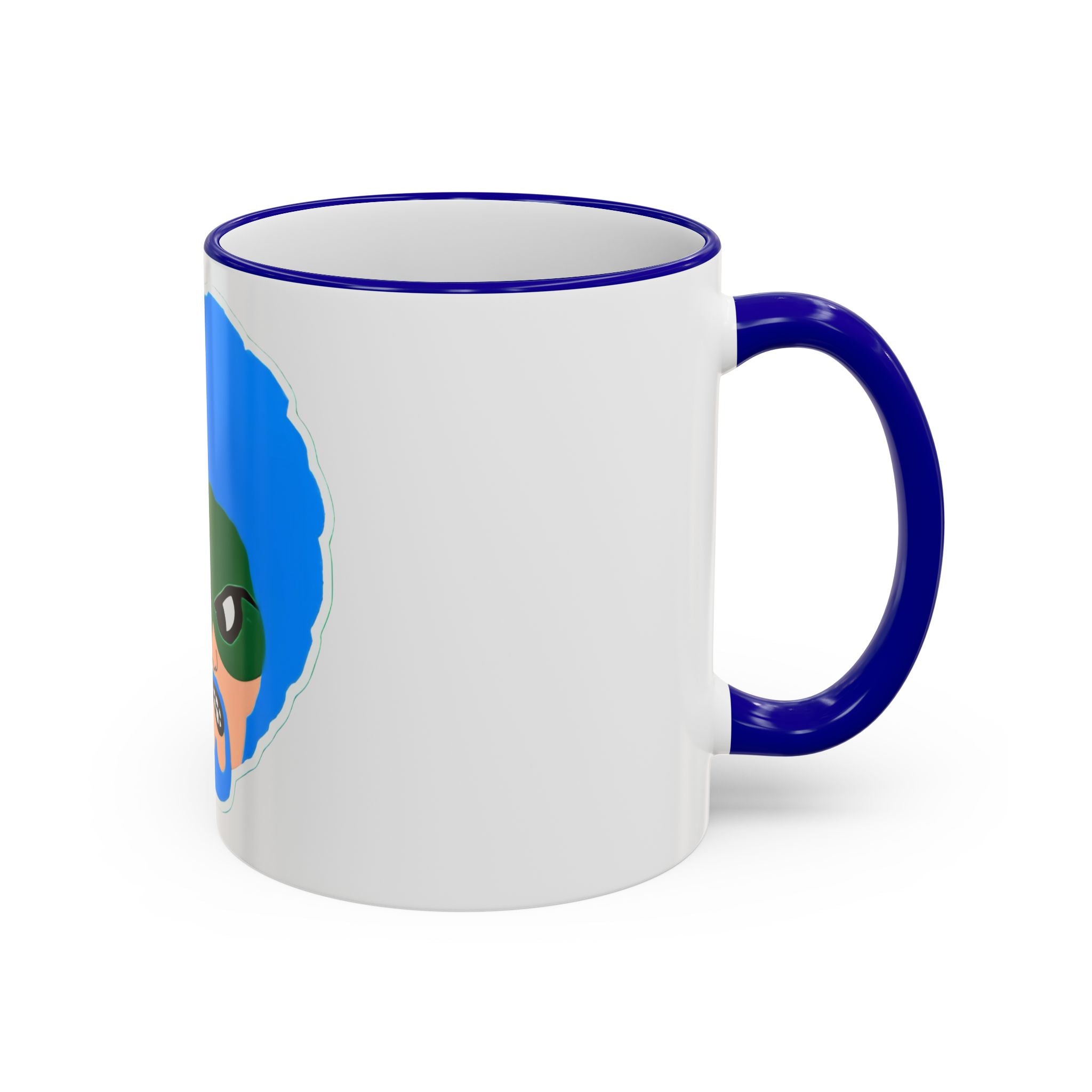 Green Wave Man Ceramic Accent Rim & Handle Coffee Cup (11oz/15oz)