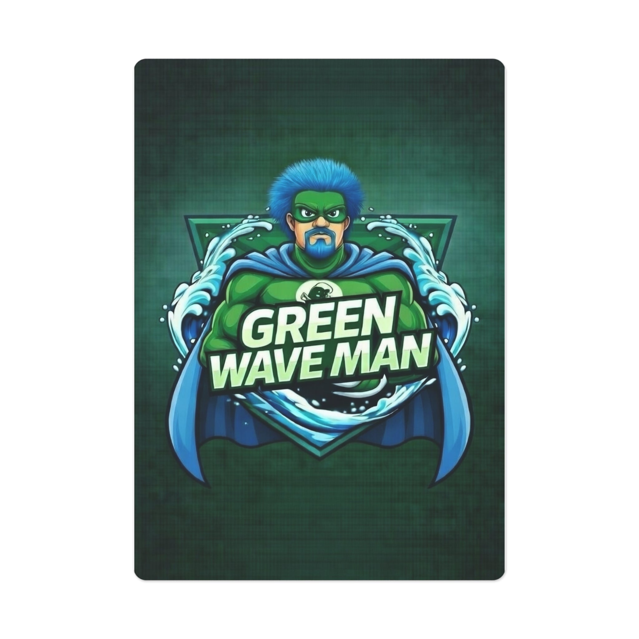 Green Wave Man Poker Cards