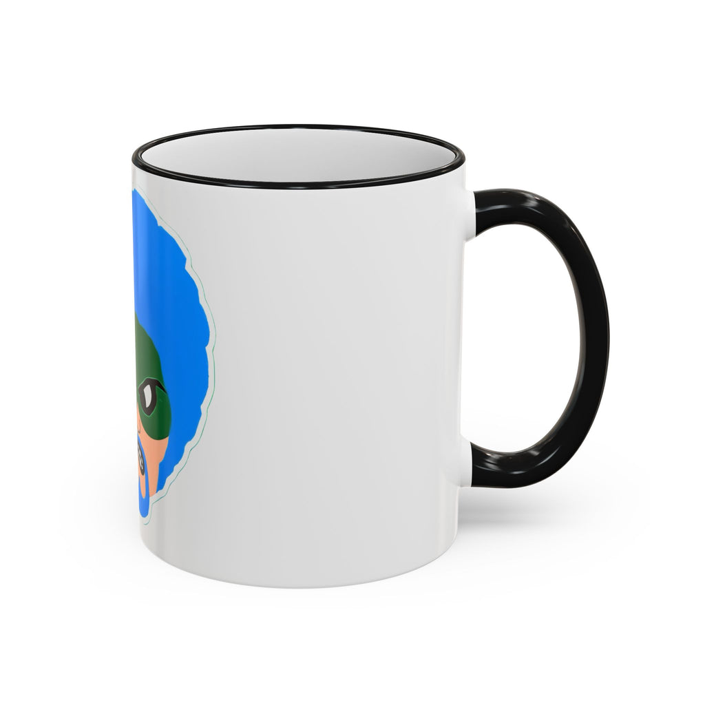 Green Wave Man Ceramic Accent Rim & Handle Coffee Cup (11oz/15oz)