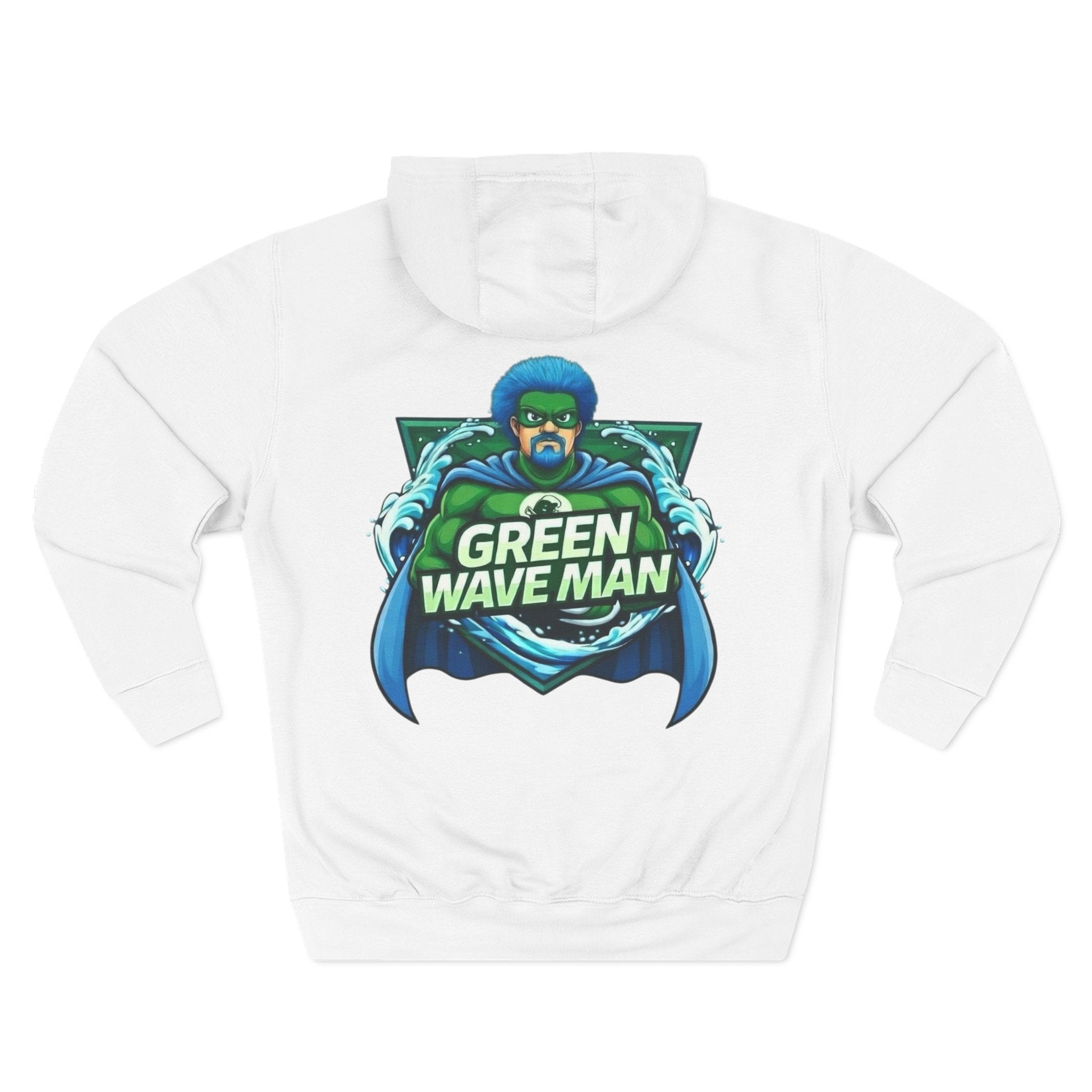 Green Wave Man Hoodie — Superhero Graphic Pullover
