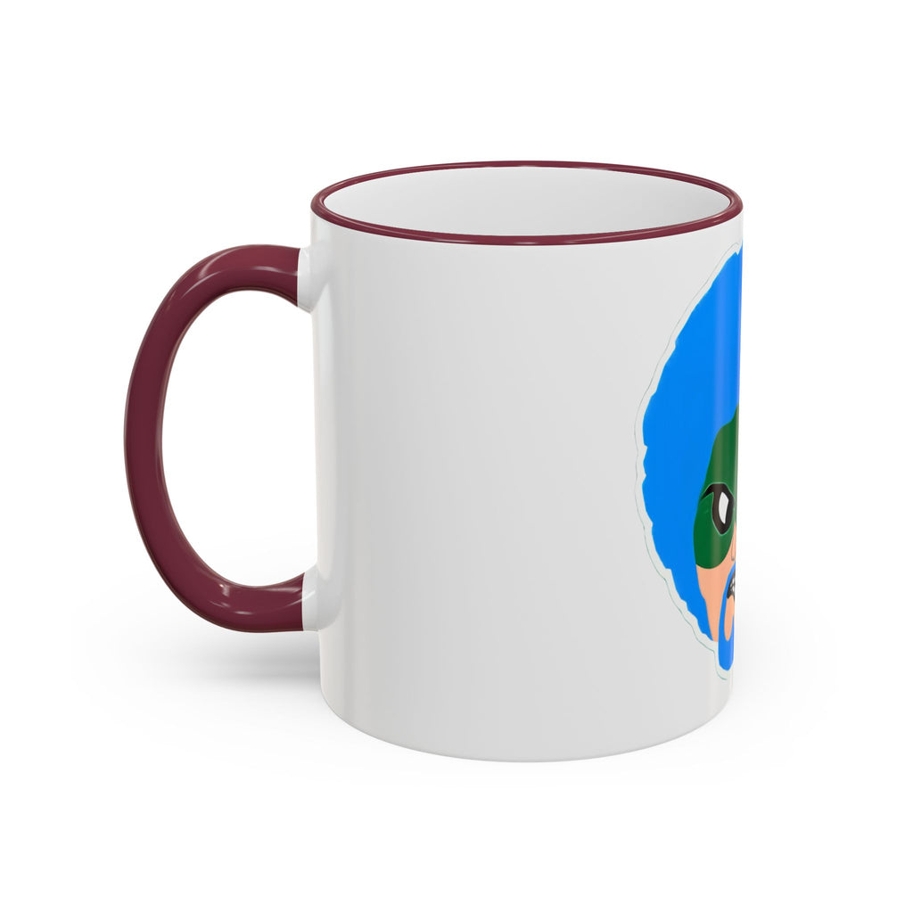 Green Wave Man Ceramic Accent Rim & Handle Coffee Cup (11oz/15oz)