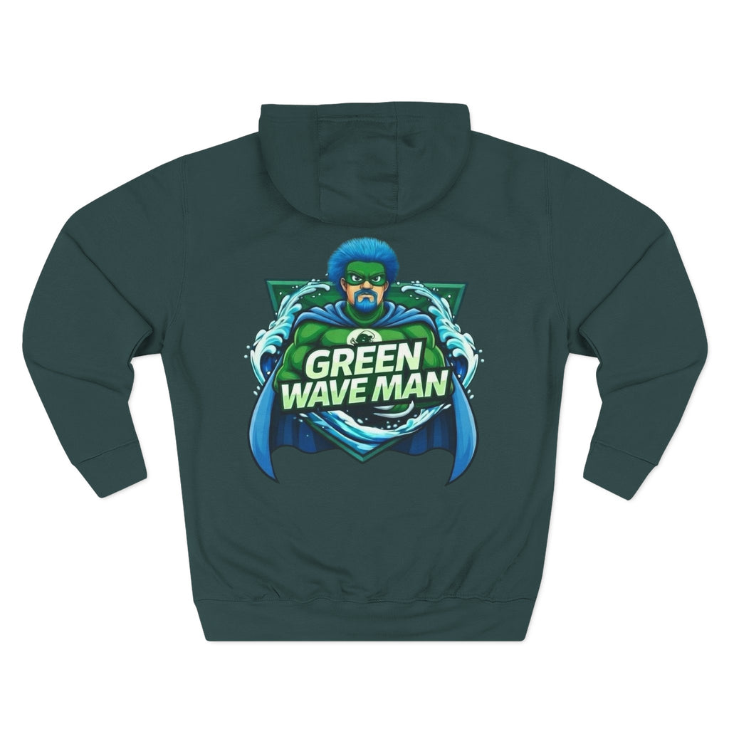 Green Wave Man Hoodie — Superhero Graphic Pullover