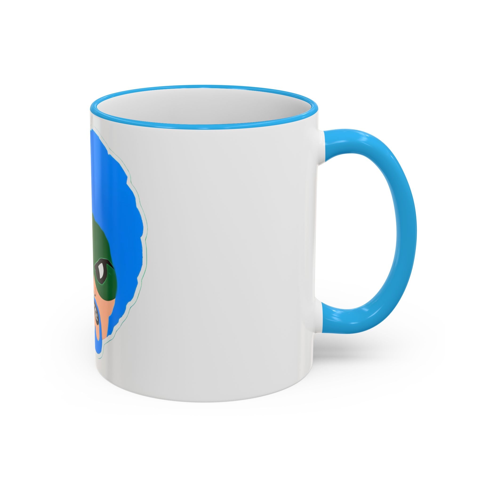 Green Wave Man Ceramic Accent Rim & Handle Coffee Cup (11oz/15oz)