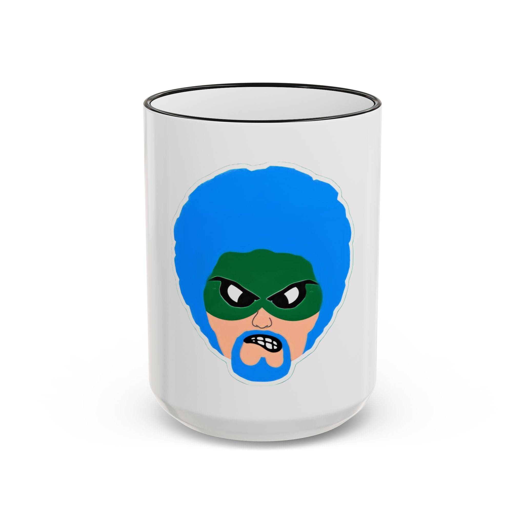 Green Wave Man Ceramic Accent Rim & Handle Coffee Cup (11oz/15oz)