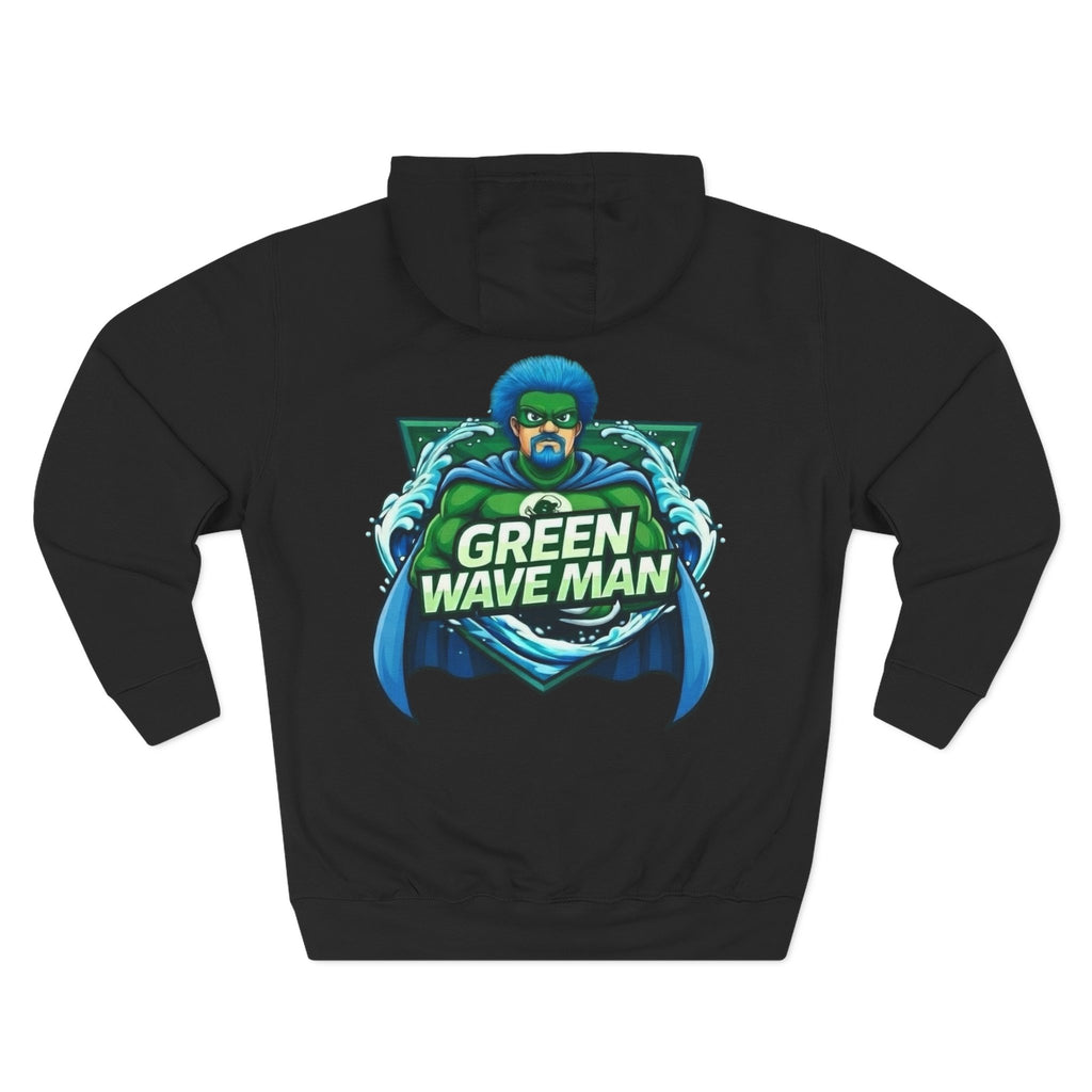 Green Wave Man Hoodie — Superhero Graphic Pullover