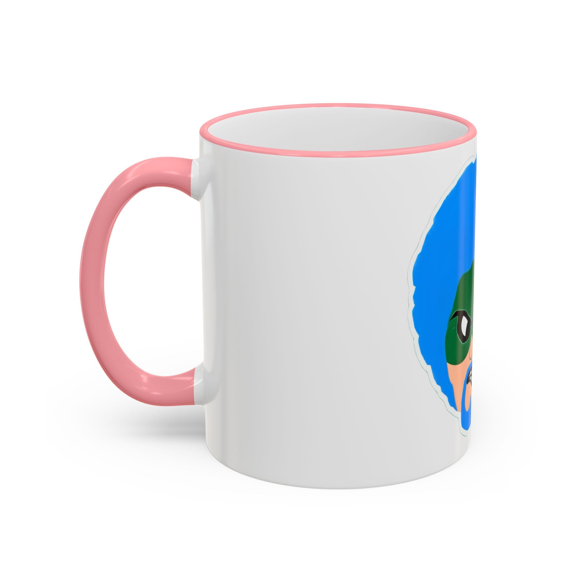 Green Wave Man Ceramic Accent Rim & Handle Coffee Cup (11oz/15oz)